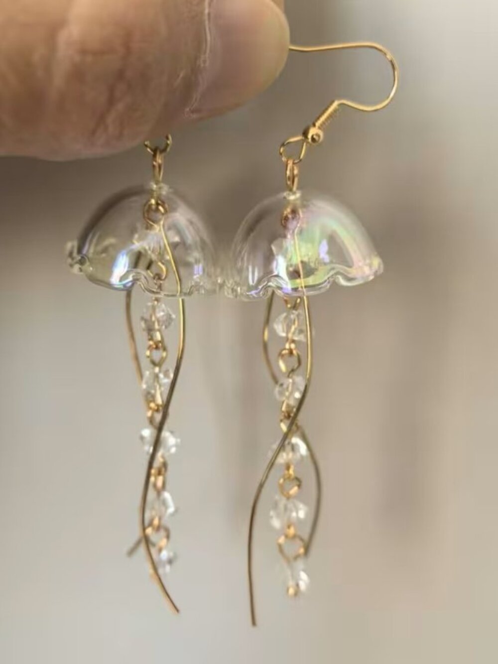 Acrylic Jellyfish Dangle Earrings Z4